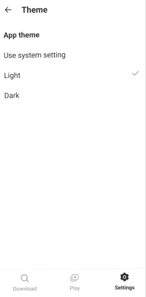 light and dark mode in snaptube